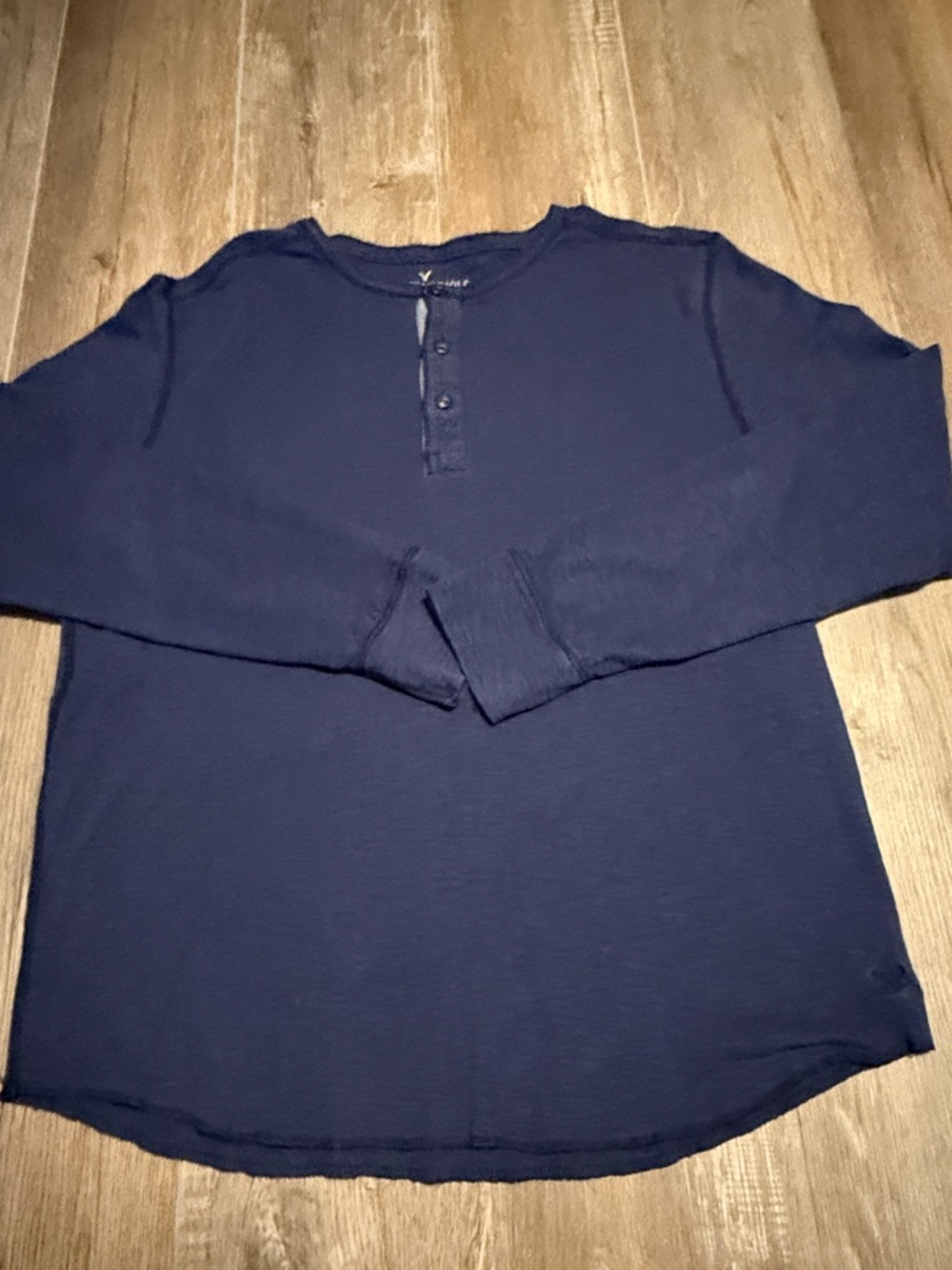 American Eagle Outfitters Navy Long-Sleeve Henley